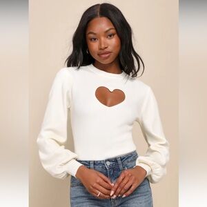Lulus Heart cut-out sweater